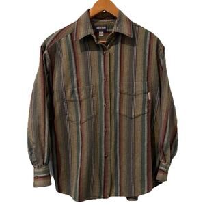 Guess Jeans Stripe Casual Button Down Shirt-Made Hong Kong-Cotton-Vintage